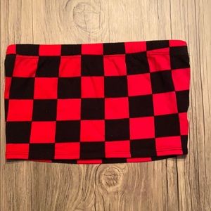 Checkerboard cropped tube top